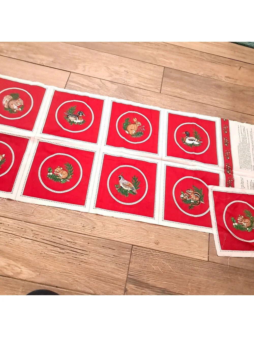 Vintage craft fabric panel set Cranston Springs Christmas stocking Goldilocks